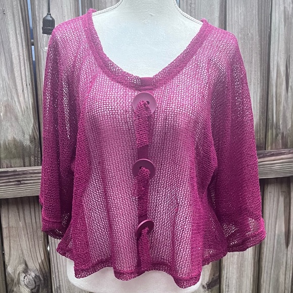 Noelle See Thru Cropped Blouse; OSFM - Picture 1 of 10